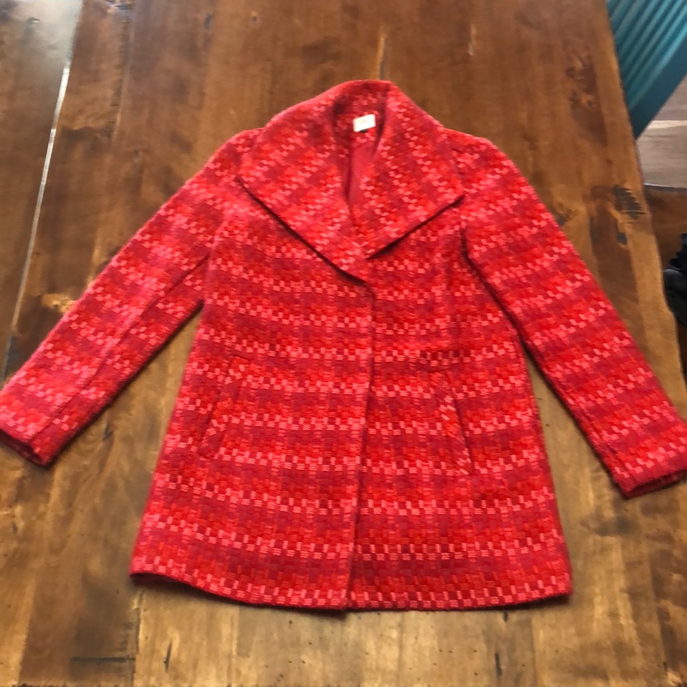 CAbi Red and Pink Tweed Jacket